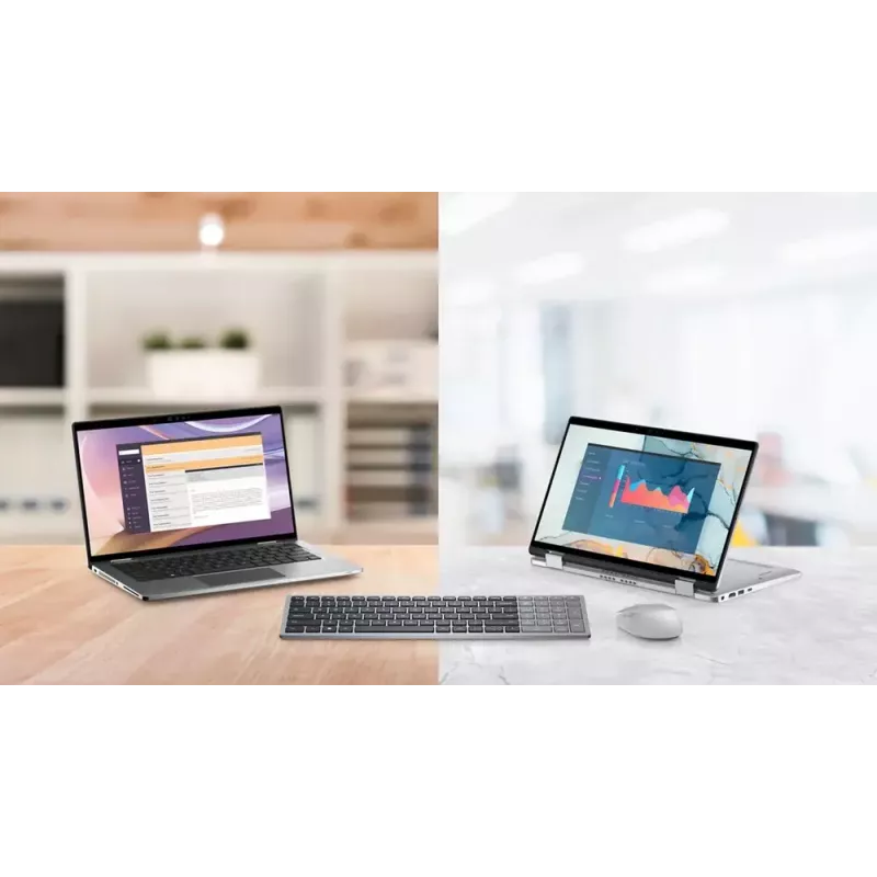 Klawiatura DELL KB740 Office RF Bezprzewodowa + Bluetooth QWERTY US International Szaro-Czarna