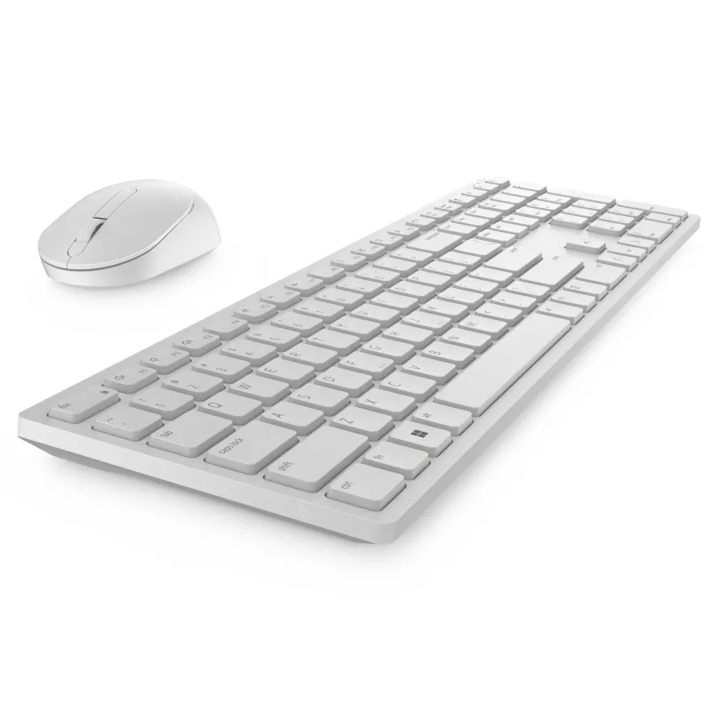 Zestaw bezprzewodowy klawiatura i mysz Dell KM5221W Pro, biały, 2,4 GHz