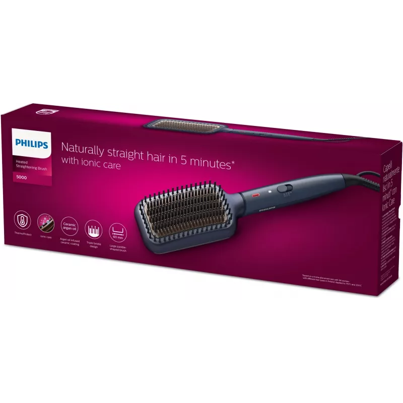 Prostownica szczotkowa Philips serii 5000 BHH885/00, niebieska
