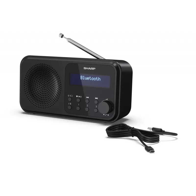 Sharp DR-P420(BK) Tokyo Przenośne radio cyfrowe, przenośne, cyfrowe, DAB, DAB+, FM, automatyczne skanowanie, automatyczne strojenie, 2 W, AAC