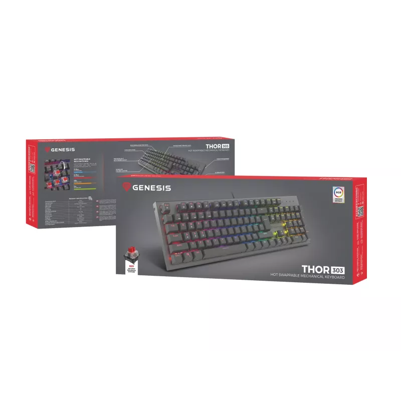 Klawiatura gamingowa GENESIS Thor 303 USB QWERTY US International Czarny