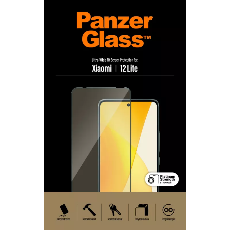 Szkło ochronne PanzerGlass Xiaomi 12 Lite Ultra-Wide Fit, odporne na zarysowania i wstrząsy