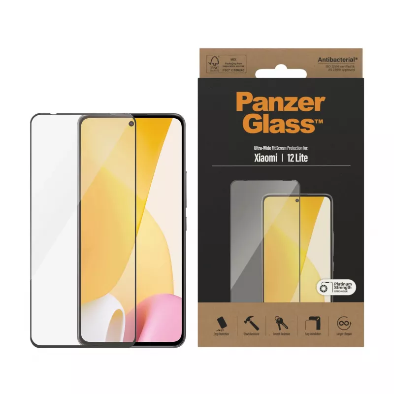 Szkło ochronne PanzerGlass Xiaomi 12 Lite Ultra-Wide Fit, odporne na zarysowania i wstrząsy