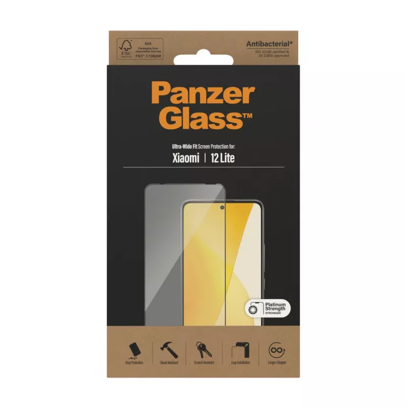 Szkło ochronne PanzerGlass Xiaomi 12 Lite Ultra-Wide Fit, odporne na zarysowania i wstrząsy