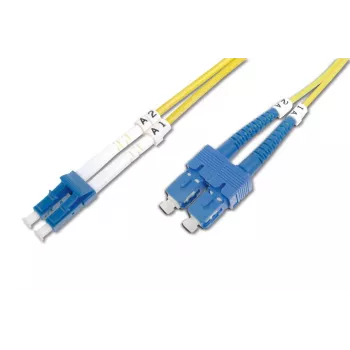 DIGITUS Fiber Optic Patch Cord, LC to SC OS2, Singlemode 09/125 µ, Duplex, Długość 5 m