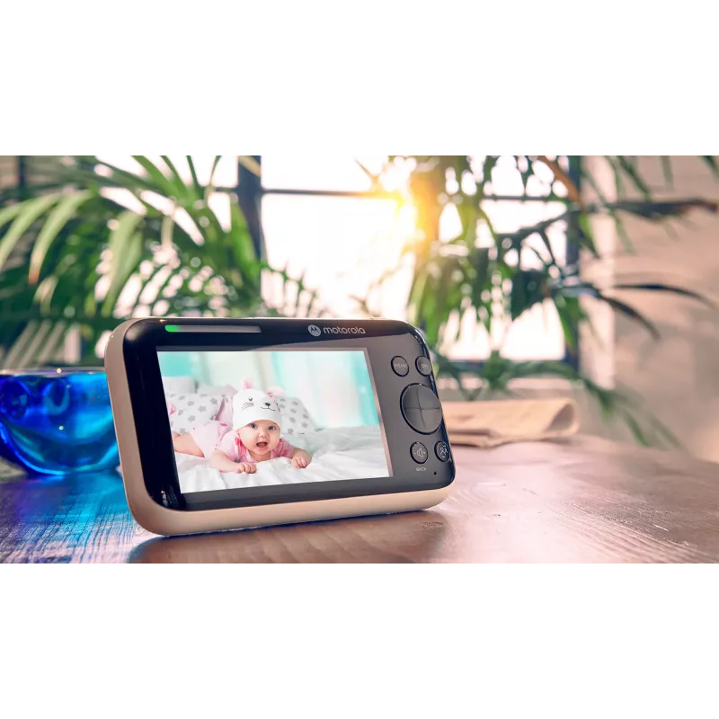 Elektroniczna niania wideo Motorola PIP1500 z 5-calowym wyświetlaczem, 480×272, 2,4 GHz FHSS, zasięg 300 m, bateria 2800 mAh