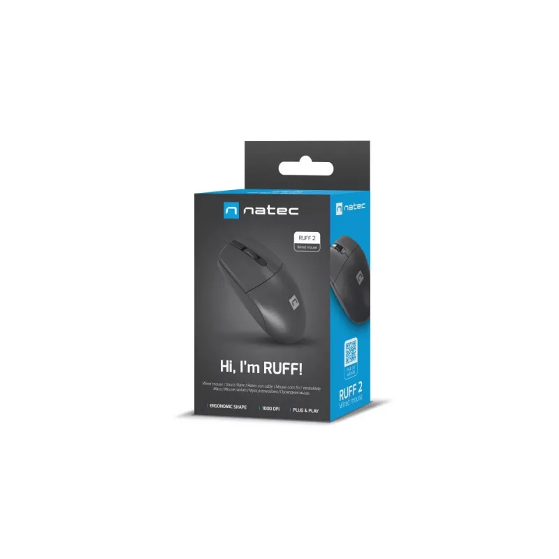 NATEC Mysz USB Natec Ruff 2 1000dpi Optyczna Czarna