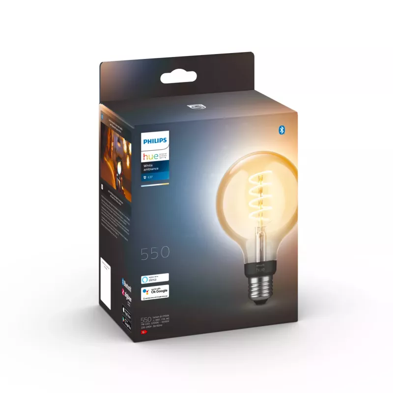 Żarówka Smart Philips G93 globe E27 — LED 7 W, Bluetooth i Zigbee, 95×150 mm