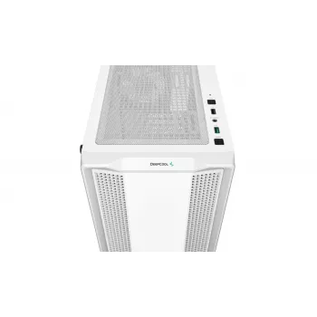Obudowa PC DeepCool CC360 WH ARGB Mini Tower Biała — Micro‑ATX/Mini‑ITX, szkło hartowane, 2x 3,5 cala + 3x 2,5 cala, 2x przednie wentylatory 120 mm