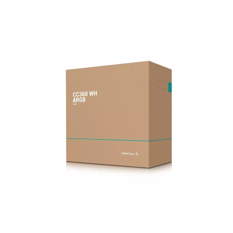 Obudowa PC DeepCool CC360 WH ARGB Mini Tower Biała — Micro‑ATX/Mini‑ITX, szkło hartowane, 2x 3,5 cala + 3x 2,5 cala, 2x przednie wentylatory 120 mm