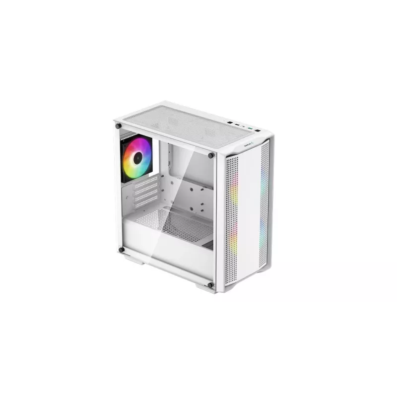 Obudowa PC DeepCool CC360 WH ARGB Mini Tower Biała — Micro‑ATX/Mini‑ITX, szkło hartowane, 2x 3,5 cala + 3x 2,5 cala, 2x przednie wentylatory 120 mm