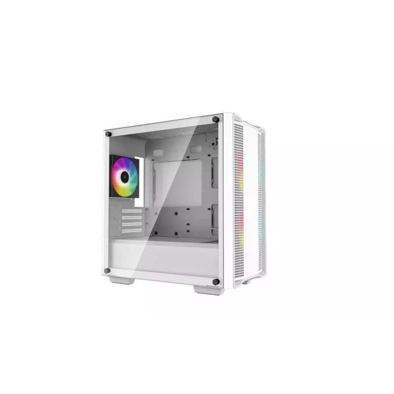 Obudowa PC DeepCool CC360 WH ARGB Mini Tower Biała — Micro‑ATX/Mini‑ITX, szkło hartowane, 2x 3,5 cala + 3x 2,5 cala, 2x przednie wentylatory 120 mm