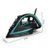 Tefal Puregliss FV8066 Żelazko parowe i suche Durilium AirGlide Autoclean 3000 W Czarno-niebieskie