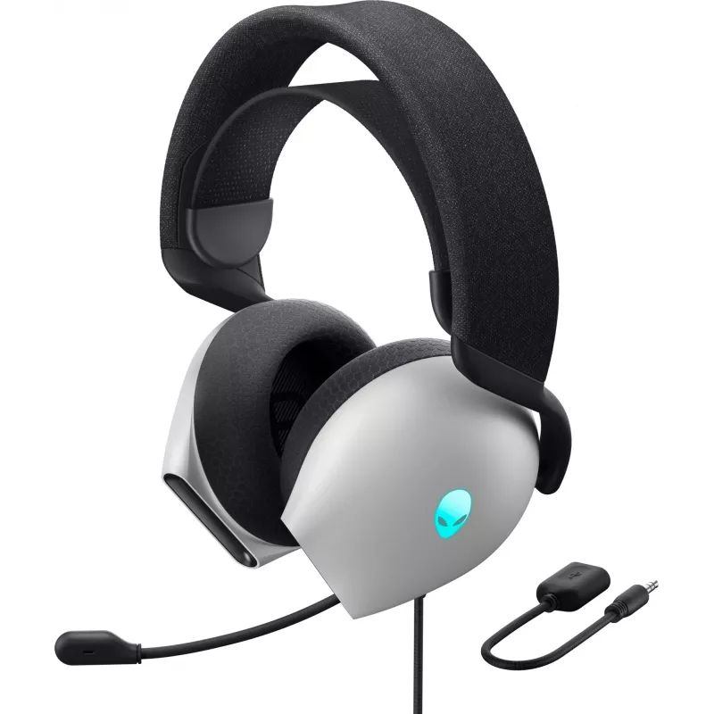 Zestaw słuchawkowy Alienware AW520H, przewodowy, nagłowny, gamingowy, biały