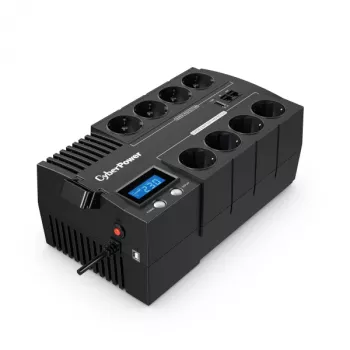 Zasilacz awaryjny CYBERPOWER BR1000ELCD — UPS Line-Interactive 1 kVA / 600 W, 8 gniazd typu F, USB, desktop, czarny