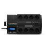 Zasilacz awaryjny CYBERPOWER BR1000ELCD — UPS Line-Interactive 1 kVA / 600 W, 8 gniazd typu F, USB, desktop, czarny