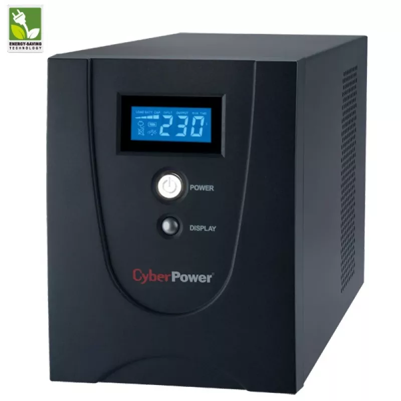 Zasilacz awaryjny UPS CYBERPOWER VALUE2200EILCD, 2,2 kVA (1320 W), 6 gniazd AC, AVR, LCD, tower, 230 V