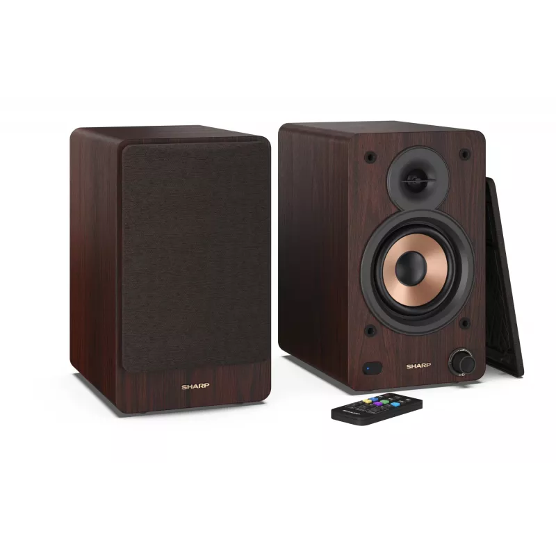 Sharp BOOKSHELF SPEAKERS 2-drożne brązowe przewodowe i bezprzewodowe 60 W