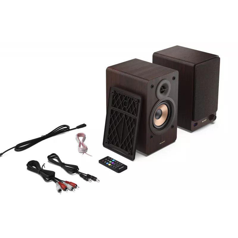 Sharp BOOKSHELF SPEAKERS 2-drożne brązowe przewodowe i bezprzewodowe 60 W