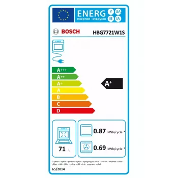 Piekarnik do zabudowy Bosch HBG7721W1S, elektryczny, piroliza