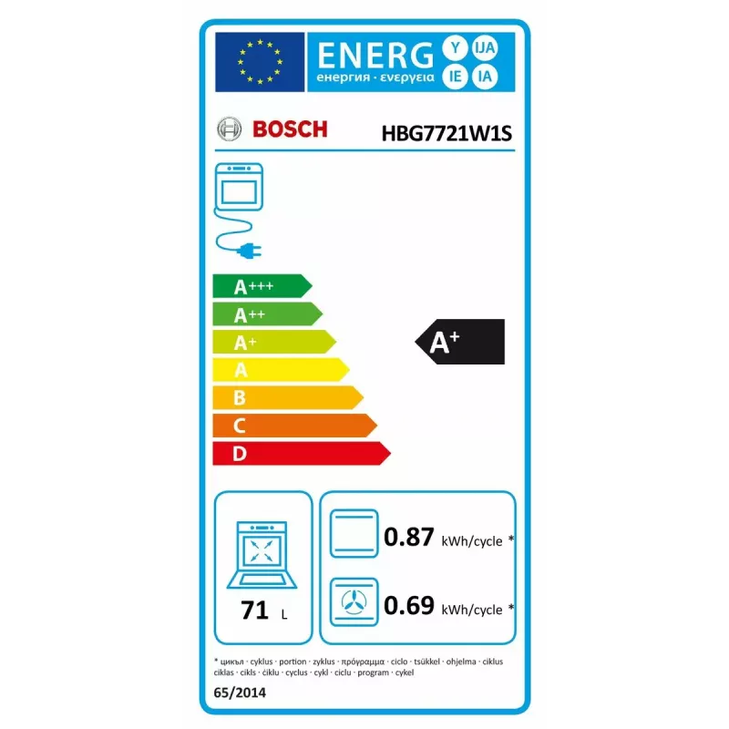 Piekarnik do zabudowy Bosch HBG7721W1S, elektryczny, piroliza