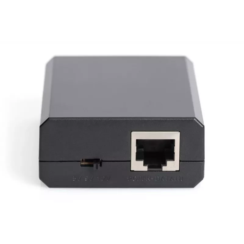 Rozgałęźnik DIGITUS Gigabit PoE+, 10/100/1000 Mbps, 24 W Wejście: 802.3at PoE, Wyjście: 5V/2A, 9V/2A, 12V/2A, obudowa plastikowa, czarny