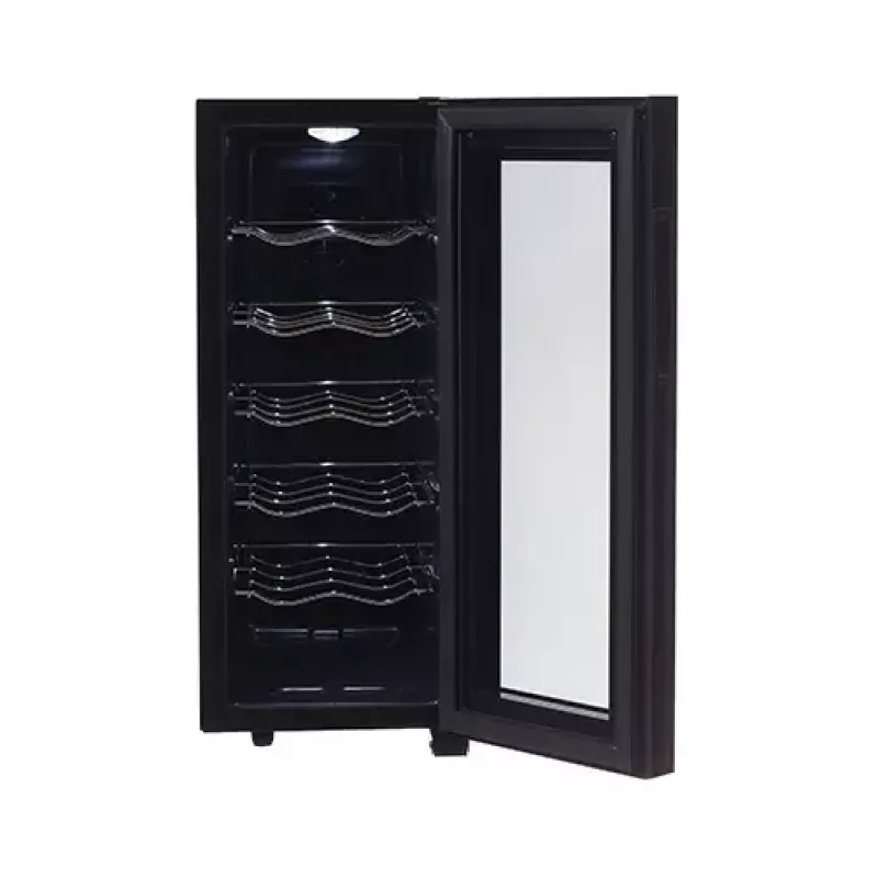 Chłodziarka termoelektryczna do wina Adler AD 8083 — 12 butelek, wolnostojąca, czarna, 33 L, 12–18 °C