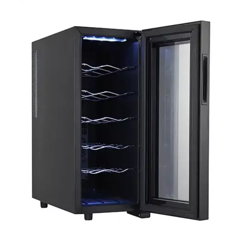 Chłodziarka termoelektryczna do wina Adler AD 8083 — 12 butelek, wolnostojąca, czarna, 33 L, 12–18 °C