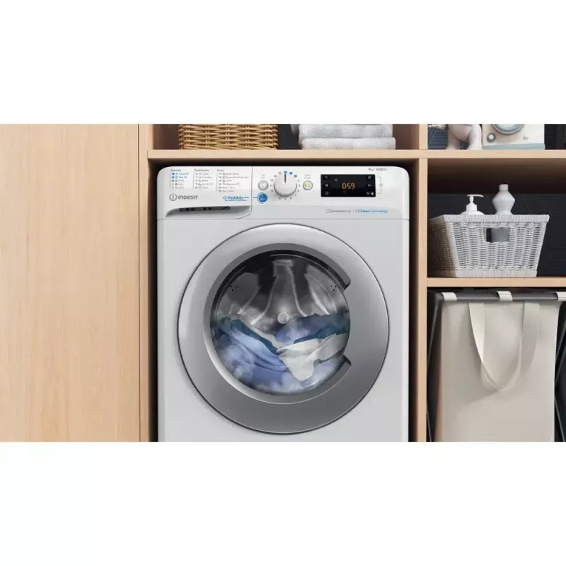 Pralka ładowana od przodu Indesit BWE 91496X WSV EE — 9 kg, 1400 obr./min, klasa energetyczna A, biała