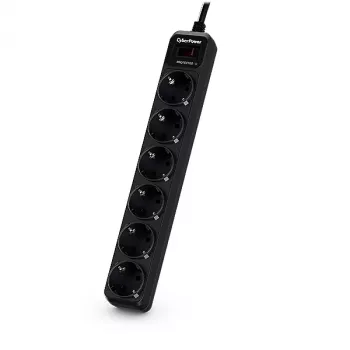 CyberPower B0620SC0-DE ochronnik przeciwprzepięciowy Czarny 6 gniazd AC 200 - 250 V 1,8 m