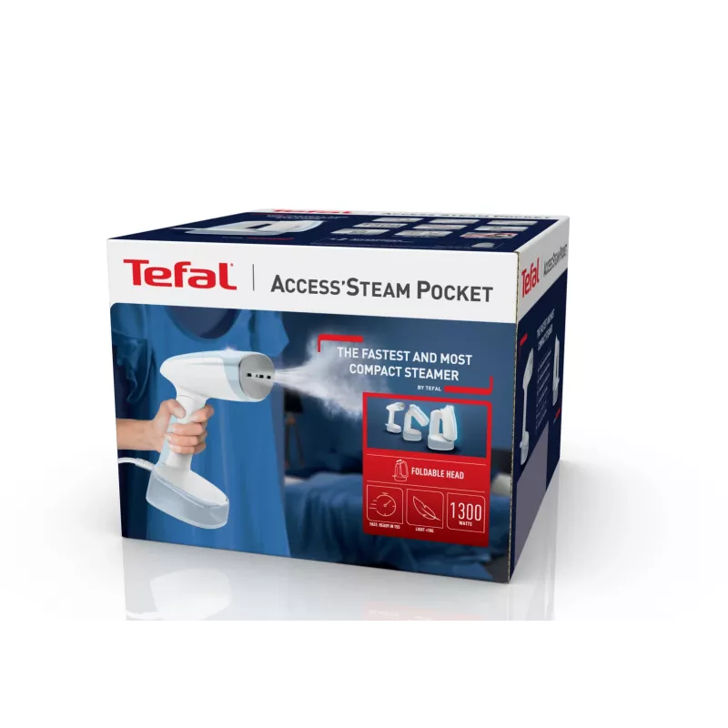 Tefal Access Steam Pocket DT3041 Ręczny parownik do ubrań 1300 W Niebieski, Biały