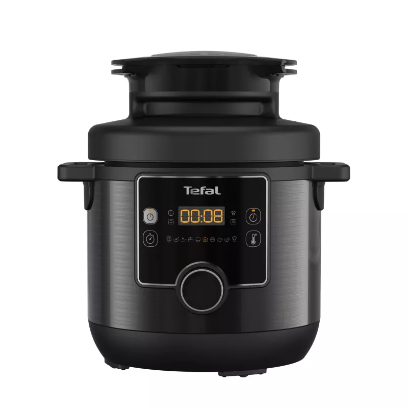 Wielofunkcyjny garnek do gotowania na parze Tefal Turbo Cuisine & Fry CY7788 — 7,6 l, 1200 W, 15 programów, czarny