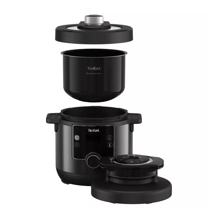 Wielofunkcyjny garnek do gotowania na parze Tefal Turbo Cuisine & Fry CY7788 — 7,6 l, 1200 W, 15 programów, czarny