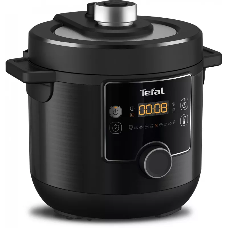 Wielofunkcyjny garnek do gotowania na parze Tefal Turbo Cuisine & Fry CY7788 — 7,6 l, 1200 W, 15 programów, czarny