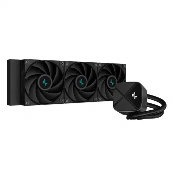 Zestaw chłodzenia cieczą All-in-one DeepCool LS720S Zero Dark — 3×120 mm wentylatory, 120 mm radiator, 41 cm węże, pompa 6 W, wsparcie LGA1151/AM4/AM5, czarny