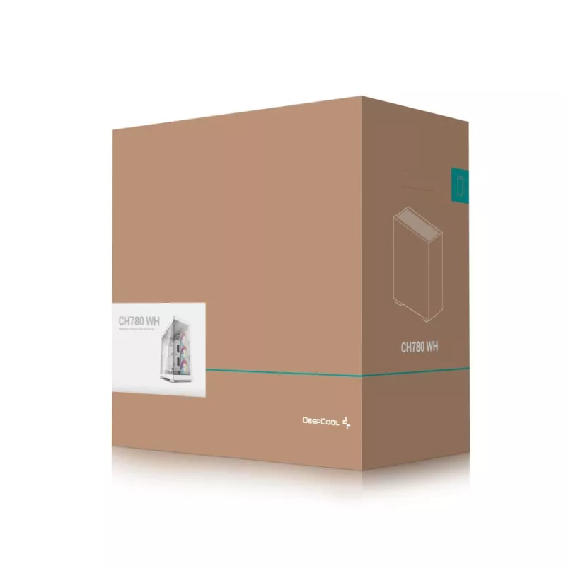 Obudowa PC DeepCool CH780 WH Tower Biała — Full Tower, E-ATX, szkło hartowane, aRGB, 48 cm GPU, 13.2 cm chłodzenie CPU