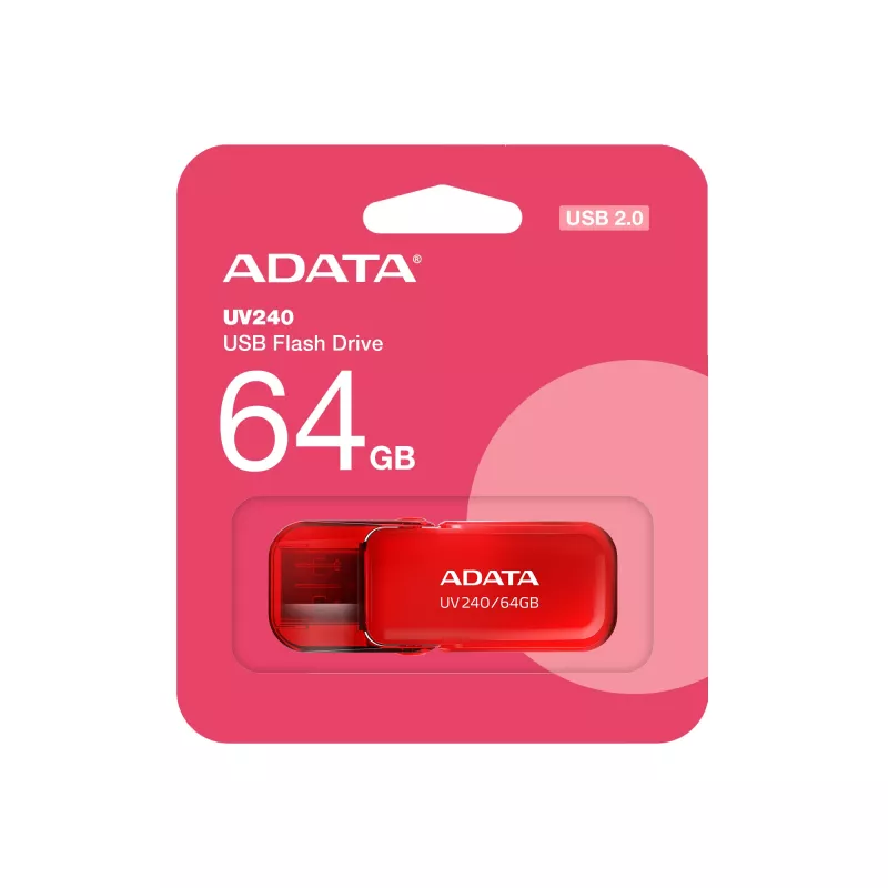Pamięć USB ADATA UV240 64 GB USB Typ-A 2.0 Czerwony