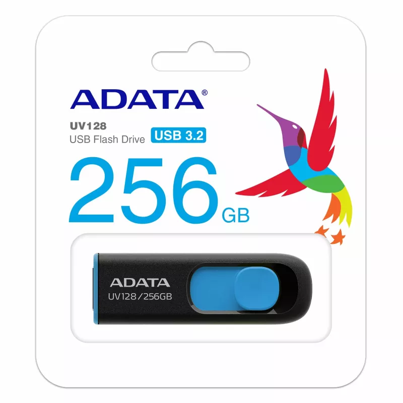 Pamięć USB ADATA UV128 256 GB USB Type-A 3.2 Gen 1 (3.1 Gen 1) Czarny, Niebieski
