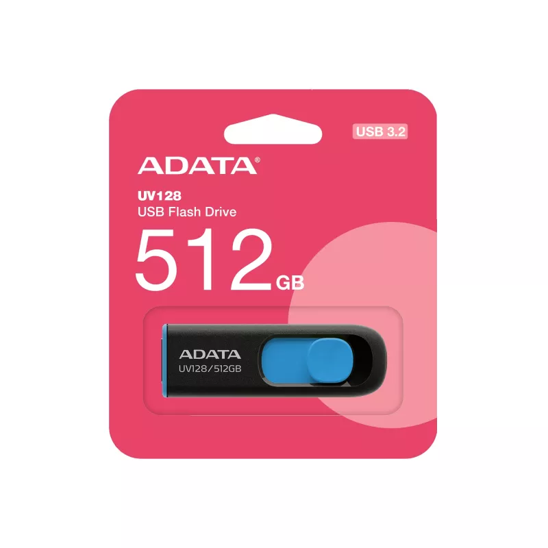 ADATA UV128 pamięć USB 512 GB USB Type-A 3.2 Gen 1 (3.1 Gen 1) Czarny, Niebieski