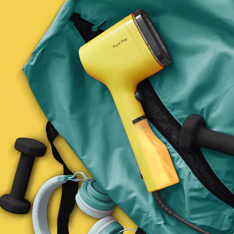 Ręczny parowiec do ubrań Tefal DT2026 — zbiornik na wodę 0,07 L, 1300 W, żółty
