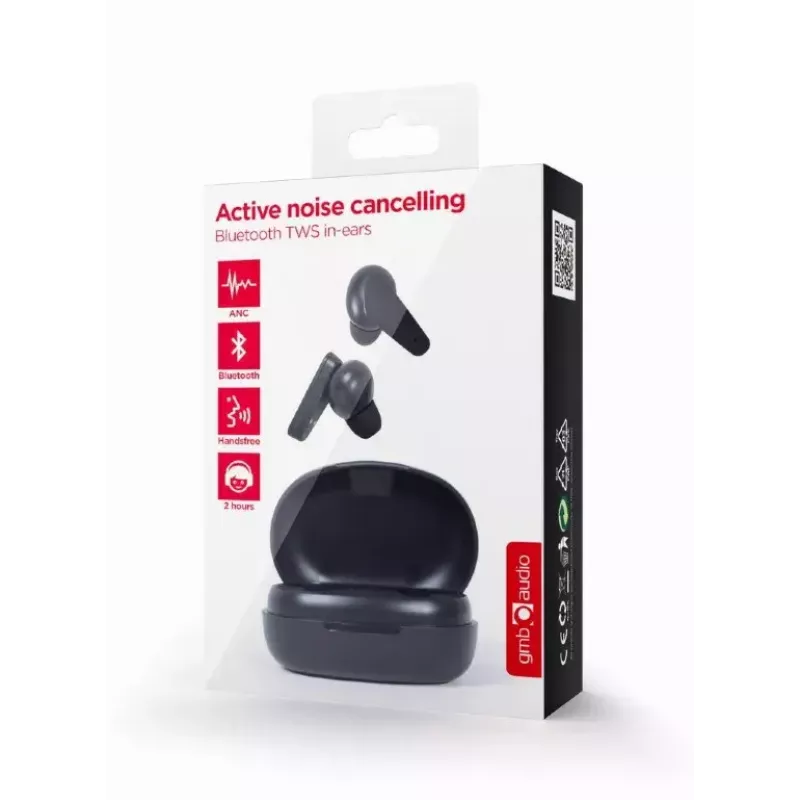 GEMBIRD Bezprzewodowe słuchawki douszne TWS Malmo z ANC - Stereo - Bluetooth - Czarny