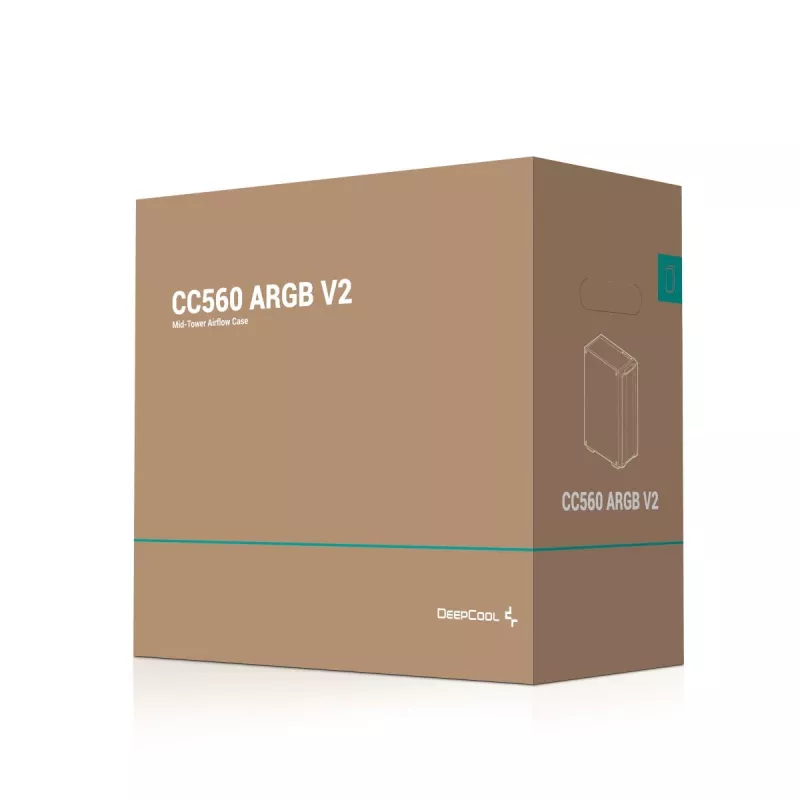 Obudowa PC DeepCool CC560 ARGB V2 Midi Tower Czarna — ATX/Micro‑ATX/Mini‑ITX, hartowane szkło, aRGB, obsługuje GPU do 370 mm