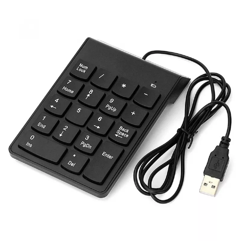 Klawiatura numeryczna GEMBIRD KPD-U-03 USB 18 klawiszy, przełącznik nożycowy, kabel 1,45 m, czarna