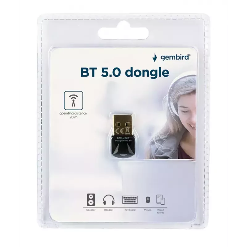Karta sieciowa Bluetooth Gembird BTD-MINI6 bezprzewodowy interfejs USB