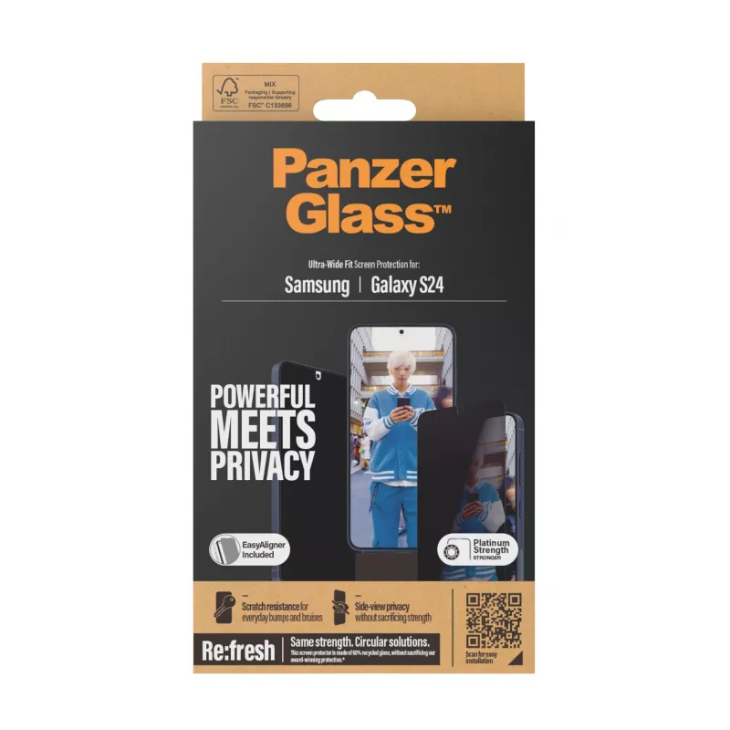 PanzerGlass ® Osłona ekranu prywatności Samsung Galaxy S24 | Ultra-Wide Fit z EasyAligner