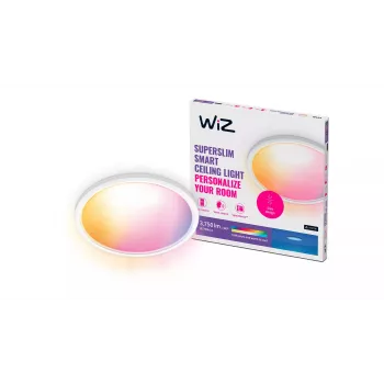 WiZ Superslim Ceiling 32 W, inteligentna lampa sufitowa, Wi-Fi/Bluetooth, Biały, Wi-Fi 4 (802.11n), 802.11b, 802.11g, LED, Plastik