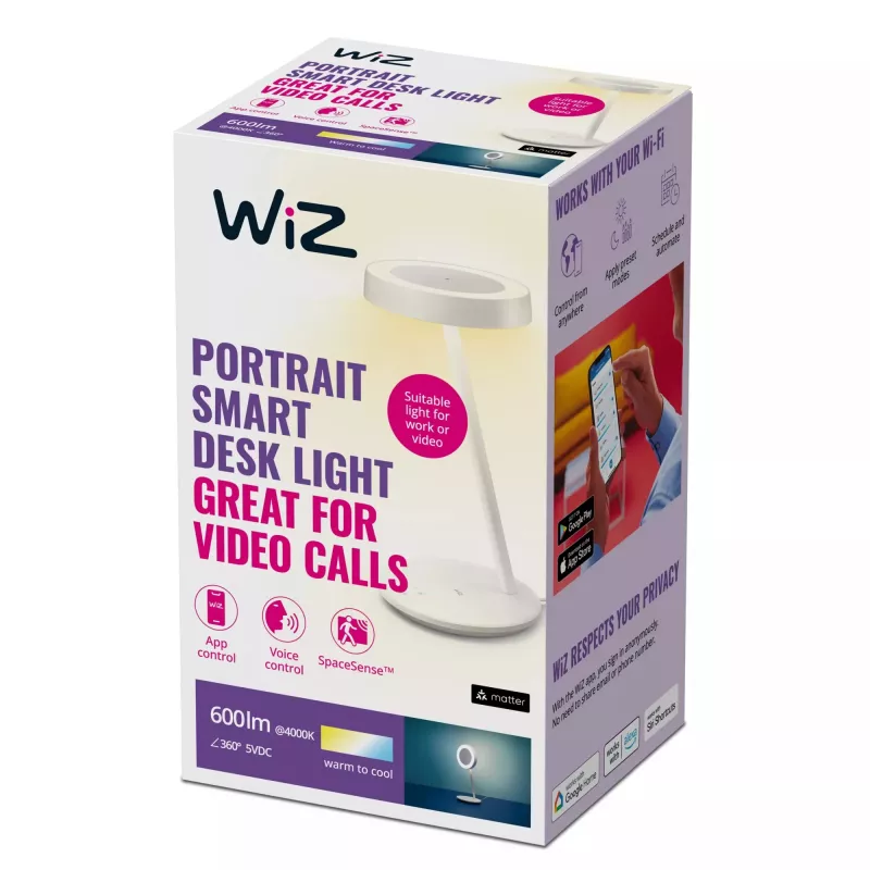 Inteligentna lampa stołowa wizarding world Portrait Desk Lamp — Wi‑Fi, zmienne światło, 5V, 195×204×380 mm, biała