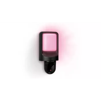 Lampa ścienna zewnętrzna WiZ z kamerą, kamera bezpieczeństwa IP, Zewnętrzna, Bezprzewodowa, 1250 lm, Ścienna, Czarna