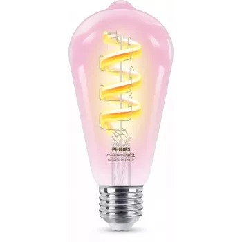 Philips Filament Clear 40 W ST64 E27, Żarówka inteligentna, Wi-Fi/Bluetooth, Przezroczysta, Wi-Fi 4 (802.11n), 802.11b, 802.11g, LED, E27