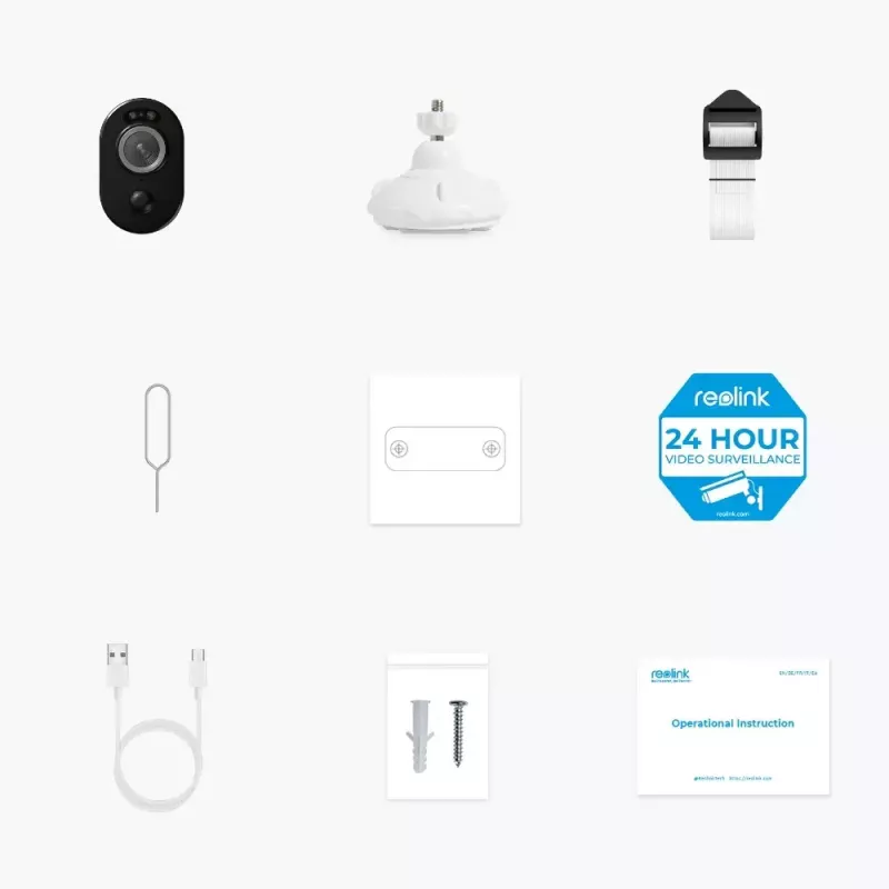 Kamera IP bezpieczeństwa Reolink Argus Series B350 4K, bezprzewodowa, 8 MP, 3840×2160, pole widzenia 125°, IP65, bateria 6000 mAh